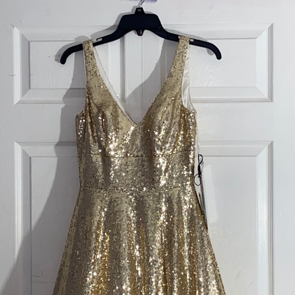 Mac Duggal Gold Sequin Ball Gown - Picture 6 of 7